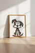 Scruffy Dog Wall Art Print | Funny Puppy Sketch, Nursery Decor Poster
