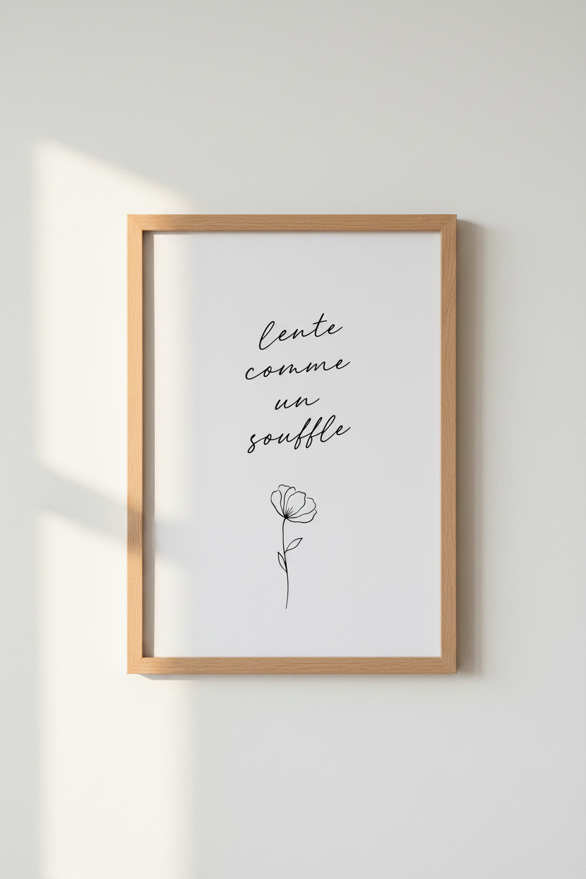 French Quote Wall Art | Minimalist Flower Poster, Bedroom Decor Art Print