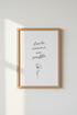 French Quote Wall Art | Minimalist Flower Poster, Bedroom Decor Art Print