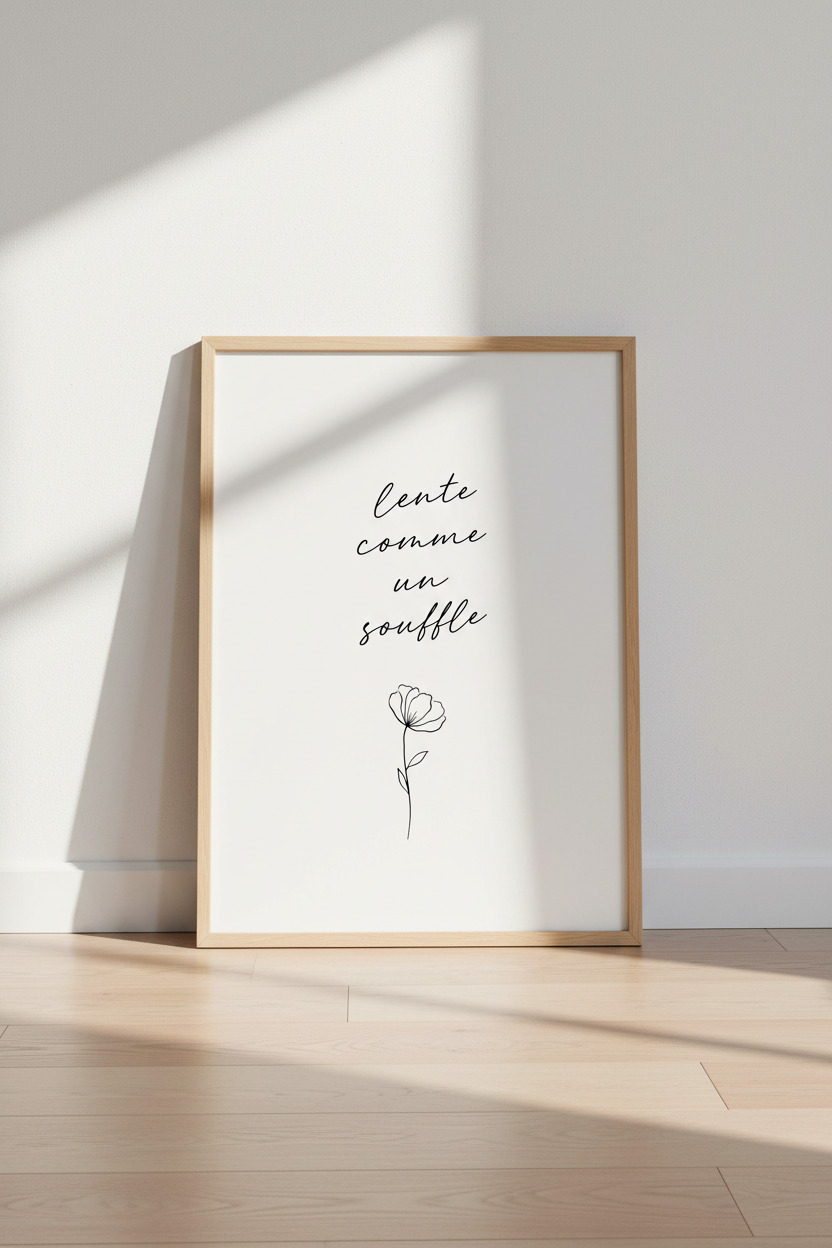 French Quote Wall Art | Minimalist Flower Poster, Bedroom Decor Art Print