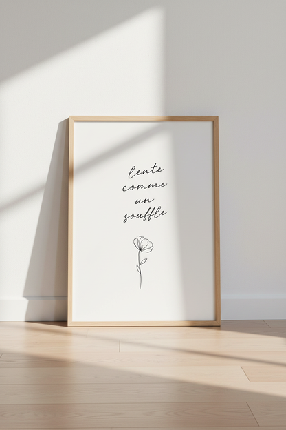 French Quote Wall Art | Minimalist Flower Poster, Bedroom Decor Art Print