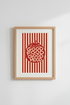 boho wall art print | Bold Red Pomegranate Poster | Living Room Decor