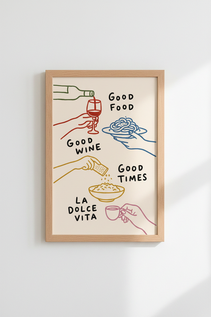 Dolce Vita wall art | Minimalist line print, warm tones, living room decor