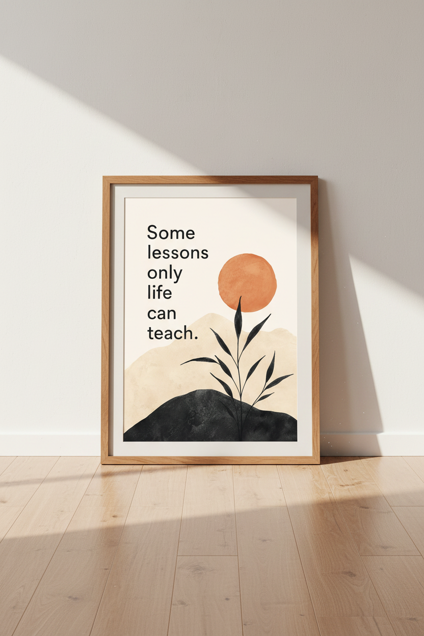 Inspirational Life Quote Wall Art | Boho Mid Century Poster, Minimalist Office Decor