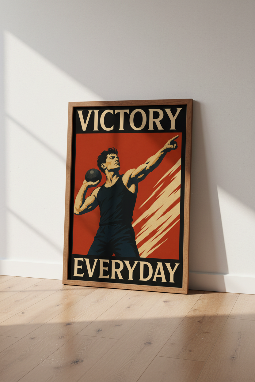 Victory Everyday Wall Art | Vintage Sports Poster | Motivational Gym Decor