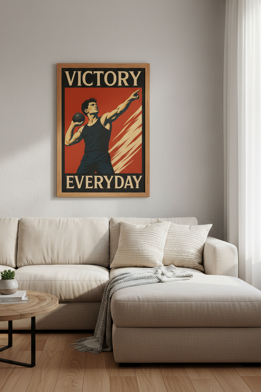Victory Everyday Wall Art | Vintage Sports Poster | Motivational Gym Decor