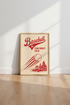 Cincinnati Baseball Art | Retro Red Skyline, Ohio Sports Decor Poster