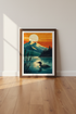 Loon Lake Mountain Wall Art | Retro Sunset Nature Poster, Modern Cabin Decor