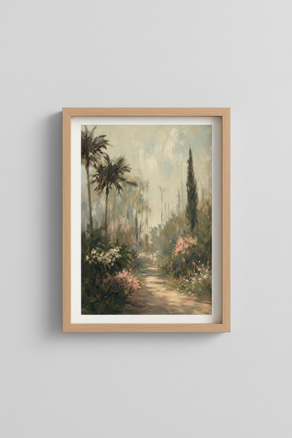Botanical wall art | Impressionist garden tones, living room decor