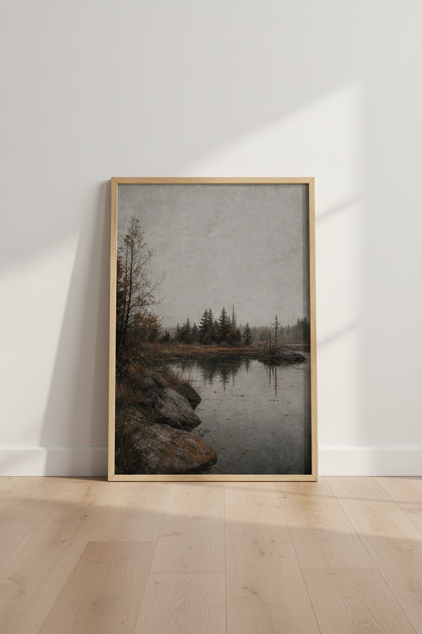 Moody landscape | Misty gray palette, Living room decor