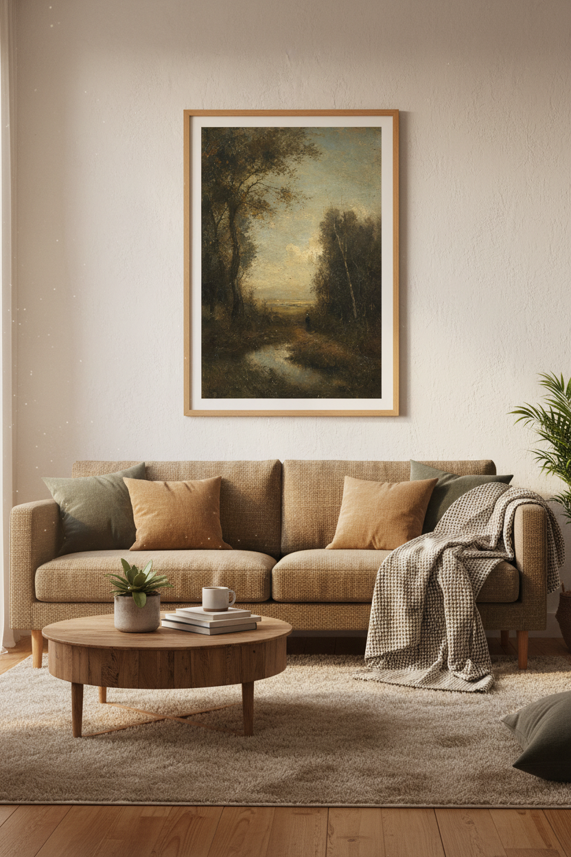 Romantic Landscape Wall Art Print | Living Room Decor | Moody Poster