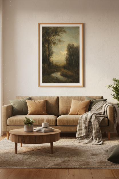 Romantic Landscape Wall Art Print | Living Room Decor | Moody Poster