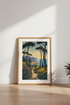 Japanese Woodblock Coast Wall Art | Mediterranean Landscape | Vintage Boho Poster