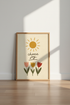 Choose Joy Sun & Flowers Wall Art Print | Nursery Decor | Boho Aesthetic Poster