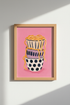 Pasta Kitchen Wall Art | Pink Eclectic Foodie Poster, Modern Dining Decor