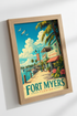 Fort Myers Florida Travel Poster | Retro Coastal Wall Art | Beach House Decor