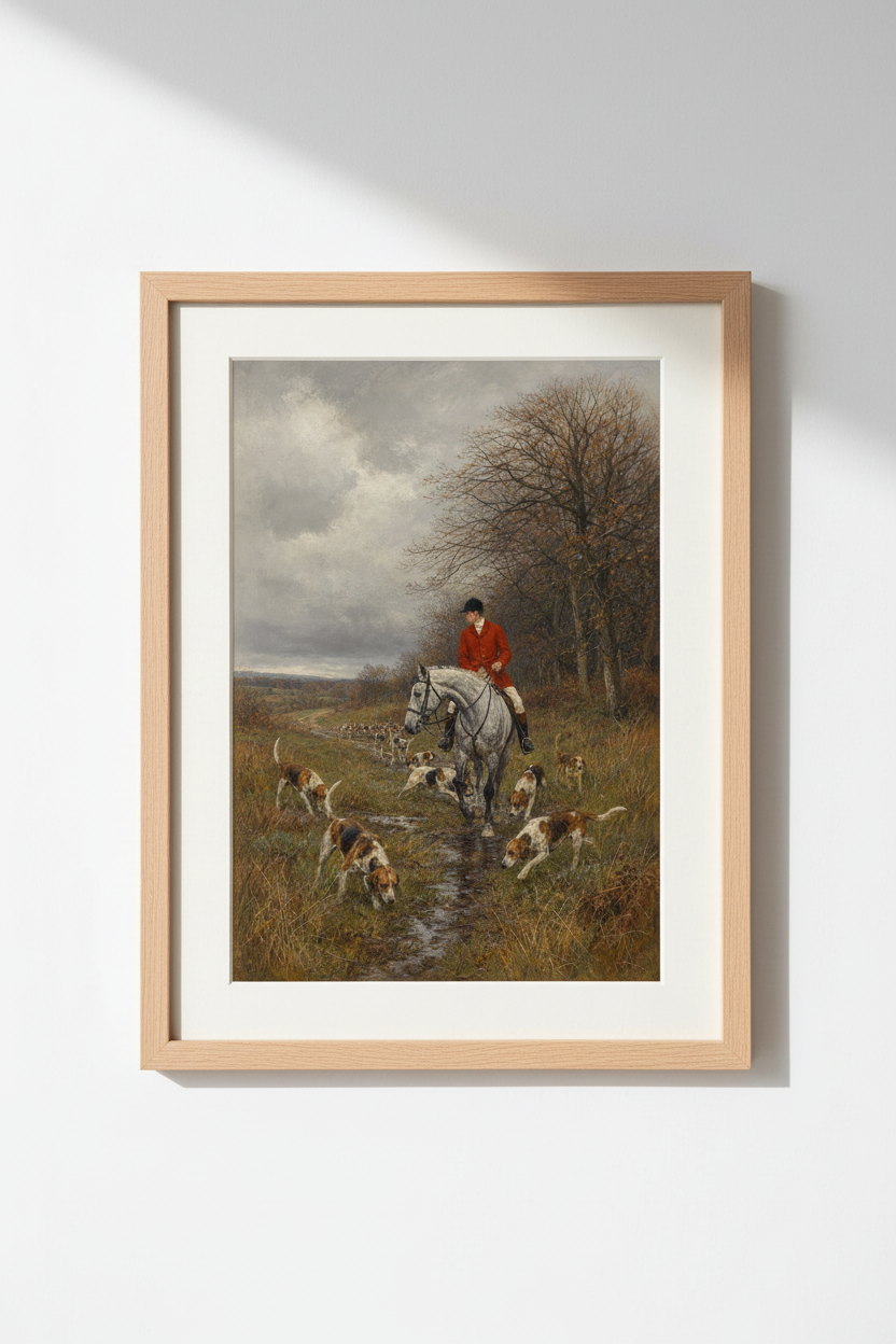 Classical Realism Hunting Scene Wall Art Print | Living Room Decor | Autumn Poster