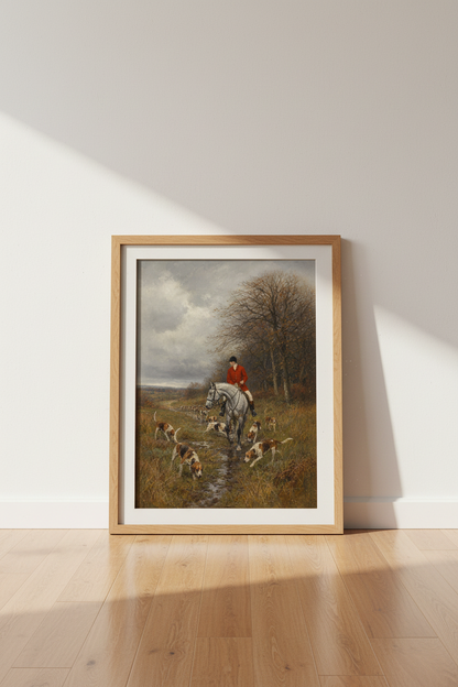 Classical Realism Hunting Scene Wall Art Print | Living Room Decor | Autumn Poster