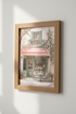 Parisian Cafe Wall Art | French Flower Shop Poster | Pink Pastel Romantic Room Decor