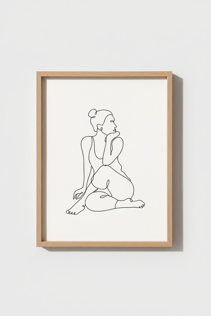 Minimalist Woman Line Art | Abstract Female Figure Poster, Bedroom Wall Decor