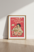 Retro Anime Boy Eating Fries | Japanese Street Food Poster, Kitchen Wall Art Decor