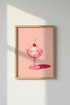 Pink Ice Cream Art Print | Kitchen Decor | Pastel Summer Dessert Poster