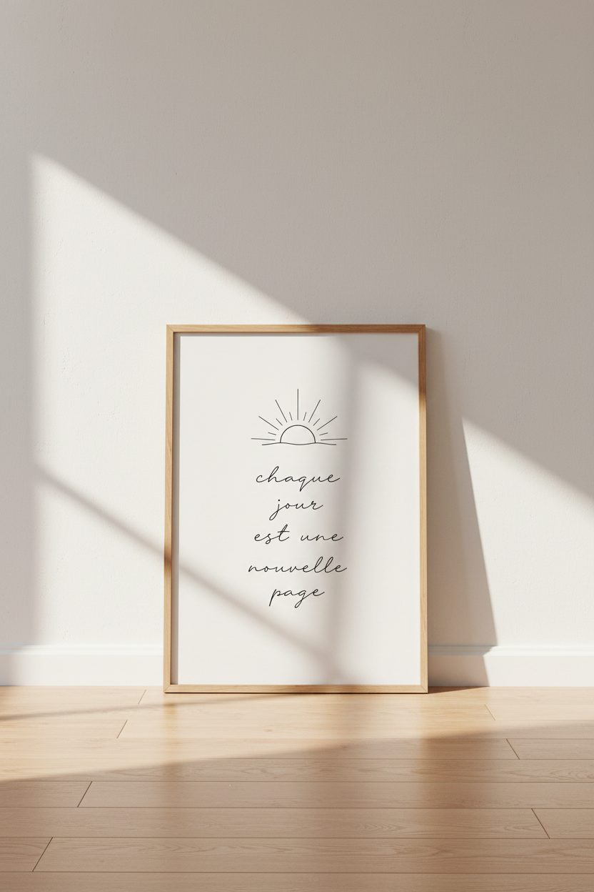 French Quote Wall Art | Minimalist Sun Poster, Bedroom &amp; Office Decor