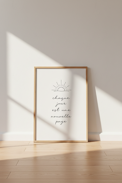 French Quote Wall Art | Minimalist Sun Poster, Bedroom &amp; Office Decor