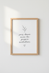 French Quote Wall Art Print | Minimalist Botanical Decor | Self Care Poster