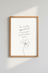 French Quote Flower Wall Art | Minimalist Line Drawing, Bedroom Decor Poster