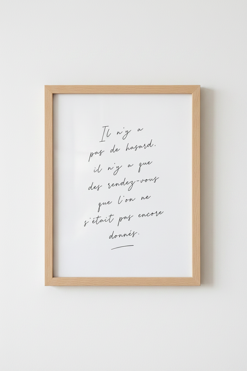 French Quote Wall Art Print | Minimalist Black &amp; White Poster | Parisian Decor