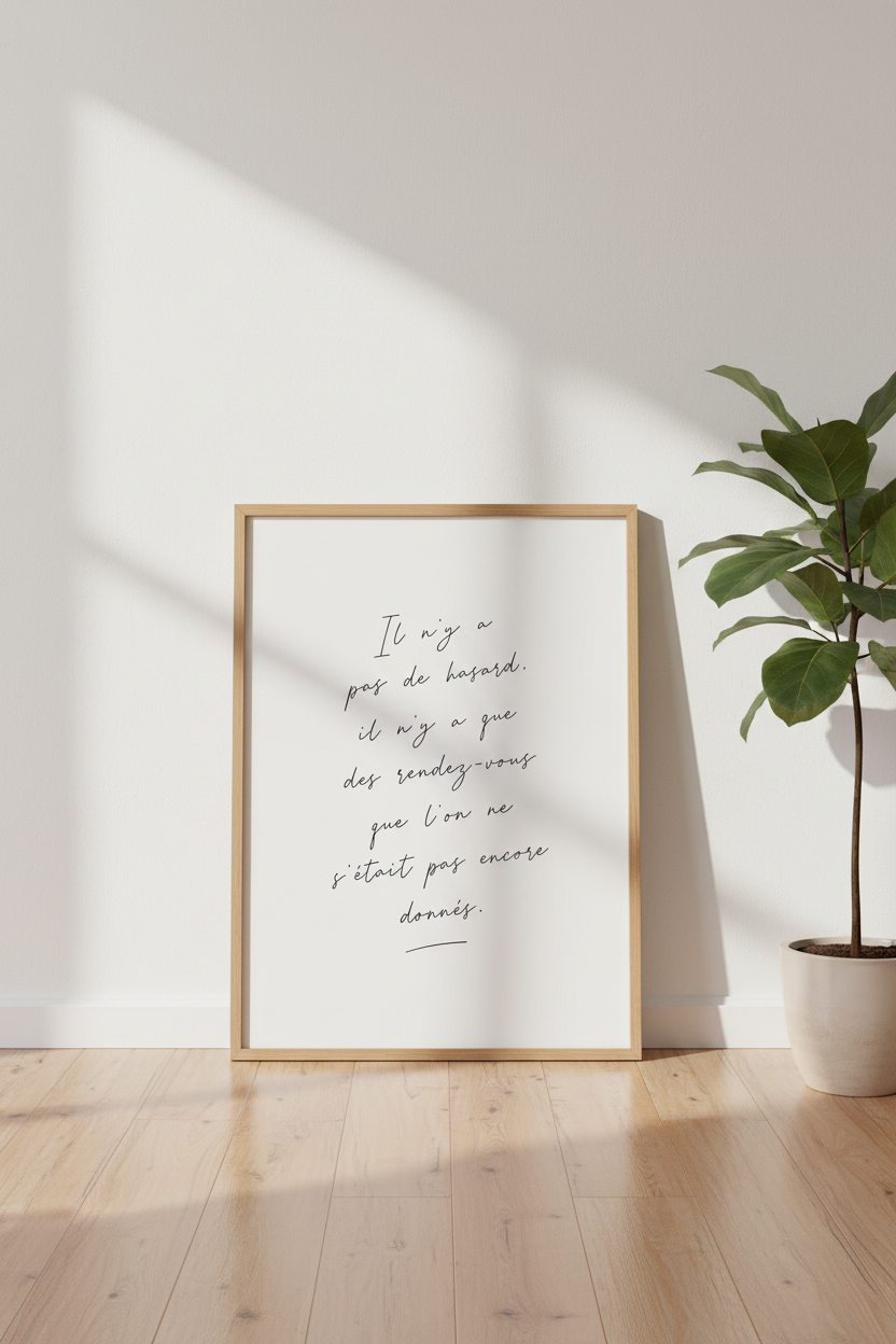 French Quote Wall Art Print | Minimalist Black &amp; White Poster | Parisian Decor