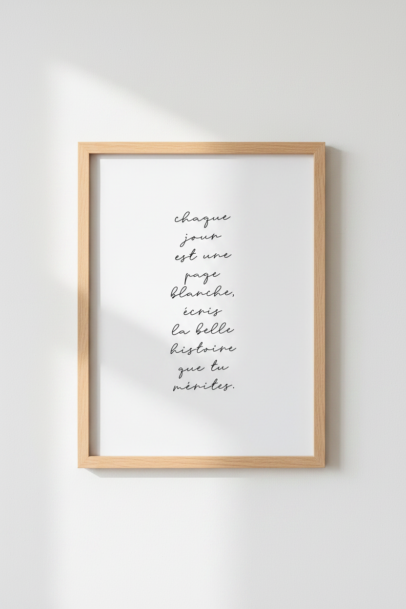 French Quote Typography Wall Art | Minimalist Black &amp; White Print | Office Decor Poster