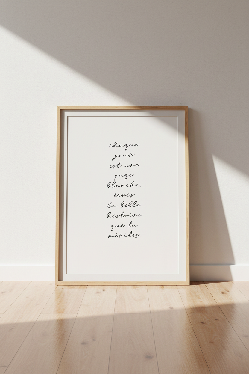 French Quote Typography Wall Art | Minimalist Black &amp; White Print | Office Decor Poster