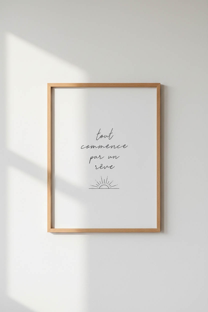 French Quote Wall Art | Minimalist Black &amp; White Poster | Bedroom &amp; Office Decor