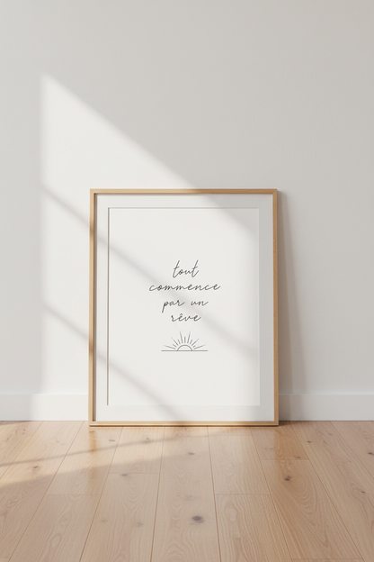 French Quote Wall Art | Minimalist Black &amp; White Poster | Bedroom &amp; Office Decor