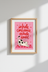 Cat Yoga Wall Art Print | Funny Affirmation Pink Poster | Yoga Studio Decor