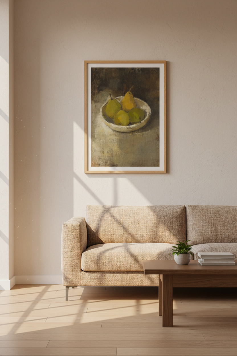 pear still life art | Impressionist Still Life, Warm Tones | Living Room Decor