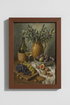 Olive Still Life | Classical Oil Painting, Warm Earth Tones | Dining Room Decor Poster