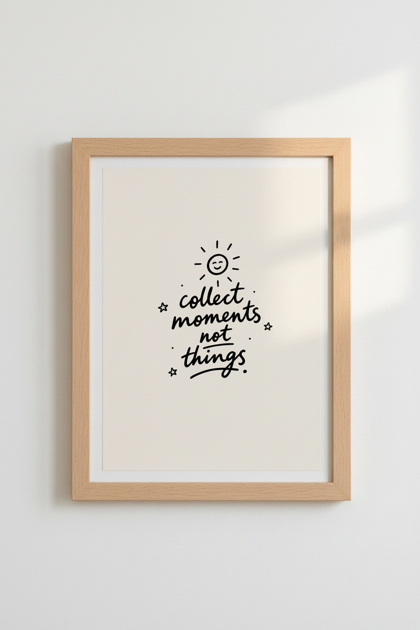 Minimalist wall art | Hand-drawn beige tones, living room decor | Subtle poster