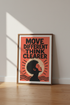 Move Different Think Clearer Wall Art | Black Woman Silhouette, Office Decor Poster