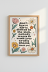 Funny Dirty Dishes Kitchen Wall Art | Retro Floral Decor | Groovy Quote Poster