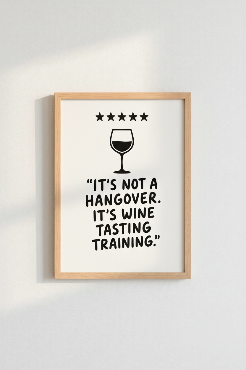 Funny Wine Quote Wall Art Print | Kitchen Bar Decor | Minimalist Poster