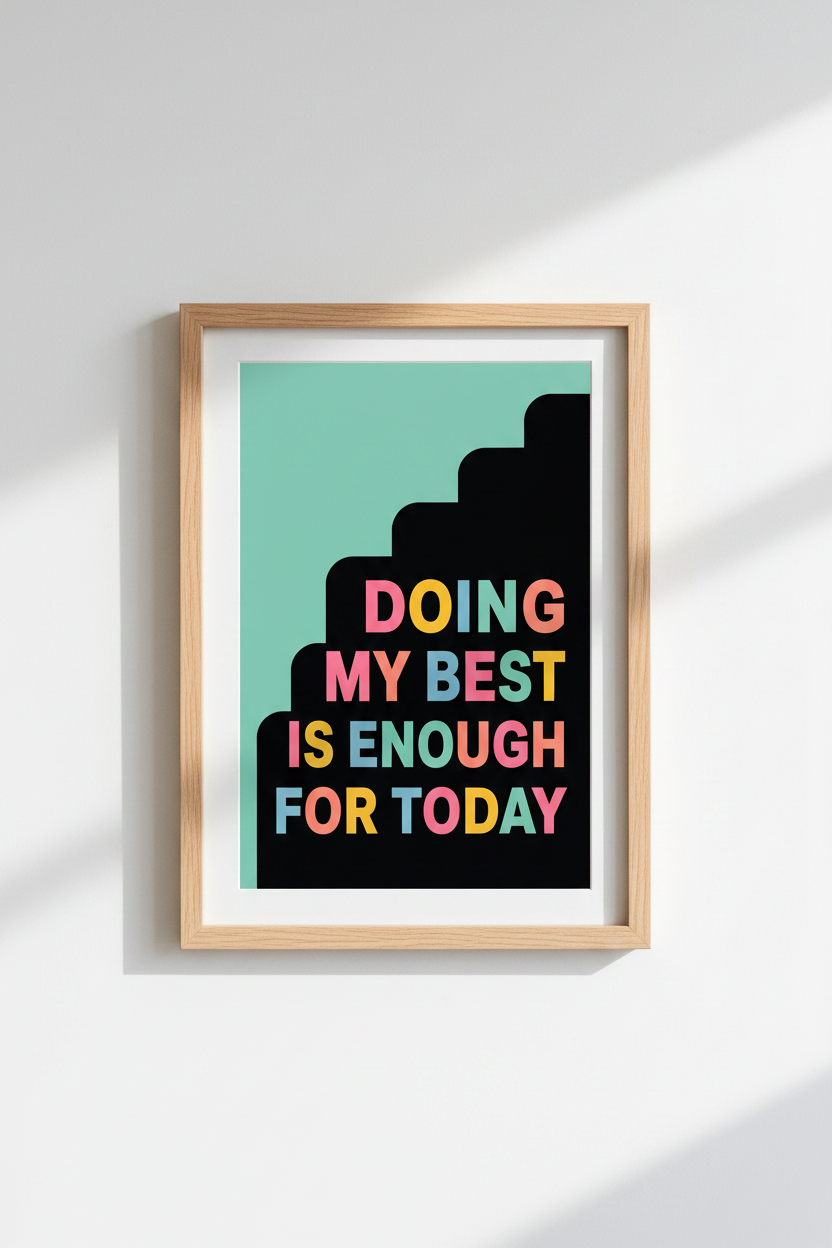 Colorful Typography Art | Motivational Quote Poster, Office Decor &amp; Mental Wellness Print