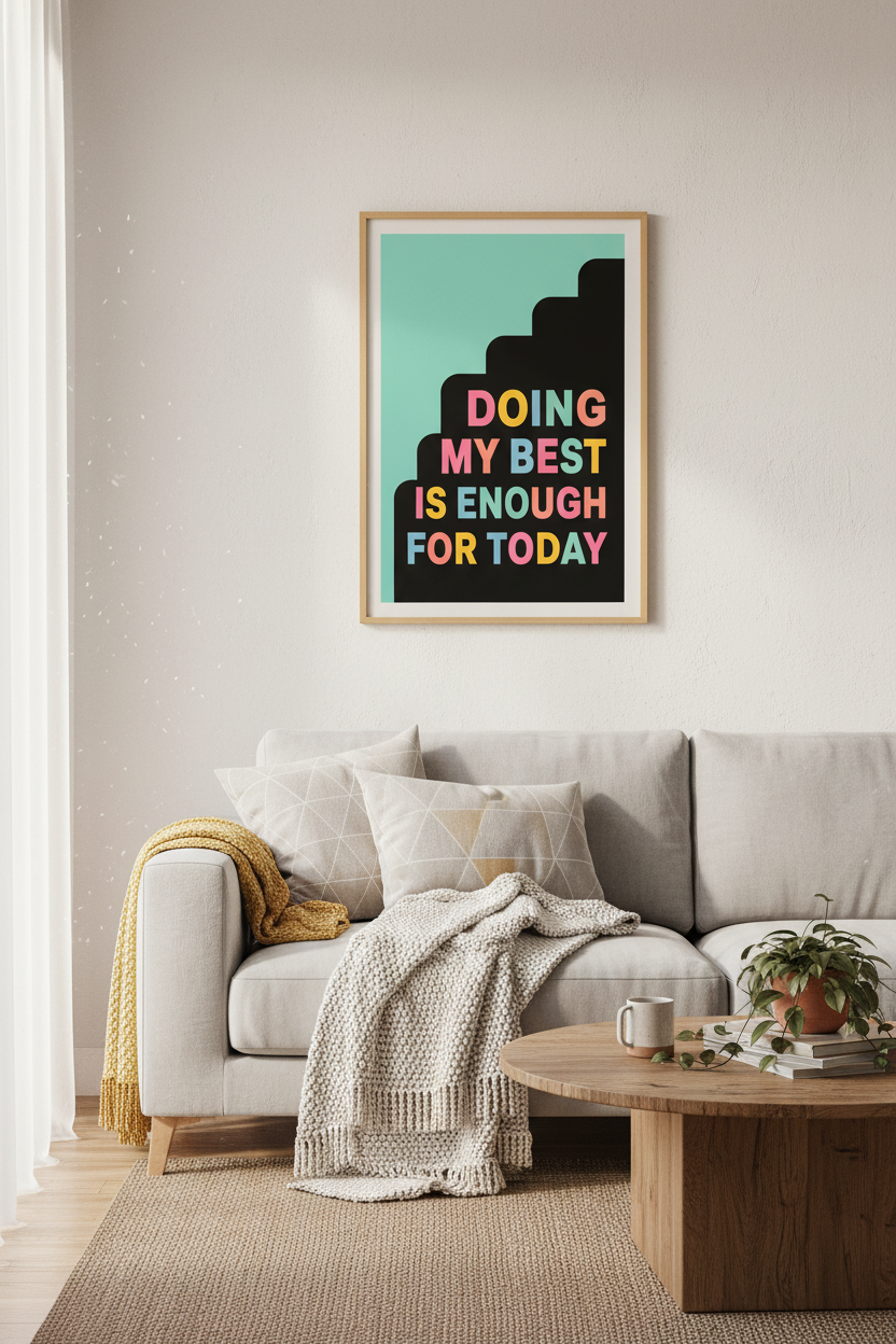 Colorful Typography Art | Motivational Quote Poster, Office Decor &amp; Mental Wellness Print