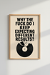 Retro Vinyl Quote Art | Bold Typography Poster, Modern Music Room Decor