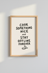 Cook Something Nice Poster | Minimalist Kitchen Typography Print | Neutral Wall Art Decor