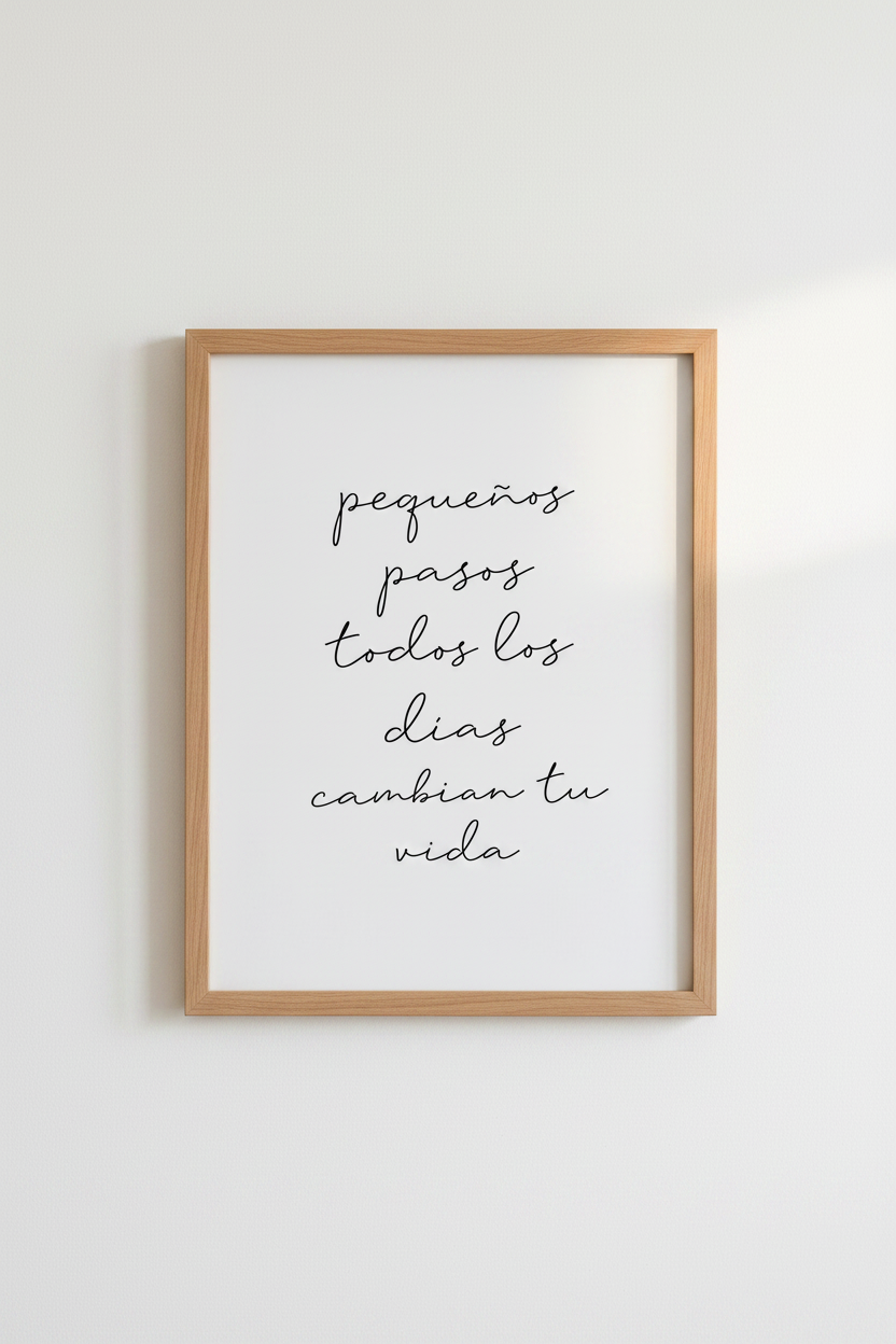 Spanish Quote Wall Art | Minimalist Motivation, Modern Home Office Decor