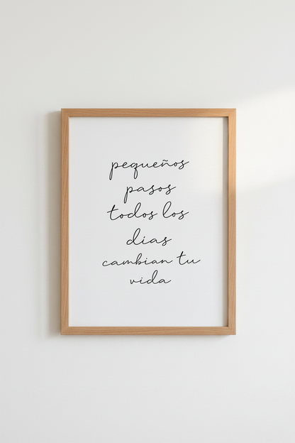 Spanish Quote Wall Art | Minimalist Motivation, Modern Home Office Decor