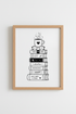 Book Stack Wall Art Print | Reading Nook Decor | Minimalist Black & White Poster